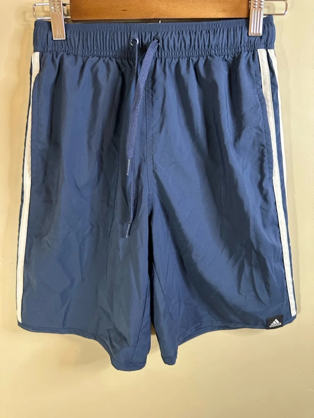 Adidas Men’s XS Navy 3‑Stripe Climalite Running Training Athletic Shorts